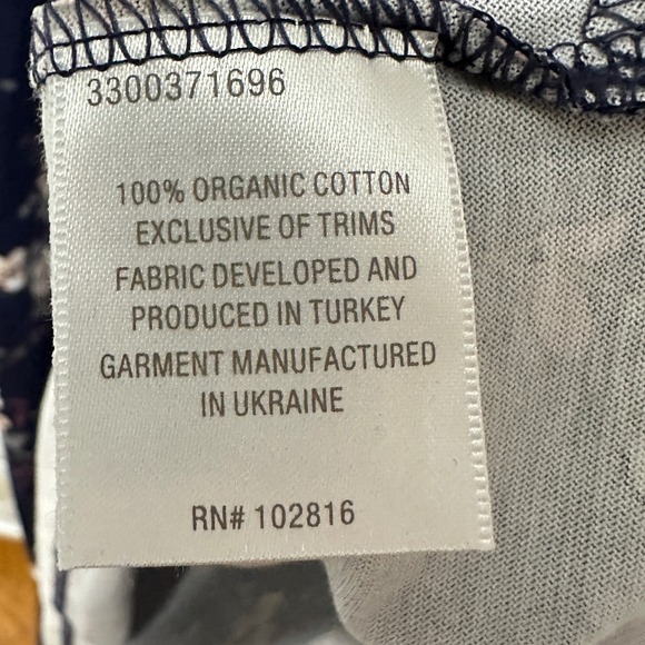 Garnet Hill Asian Wrap Organic Cotton Midi Gown Womens M Floral Sleepwear NEW - Picture 9 of 13